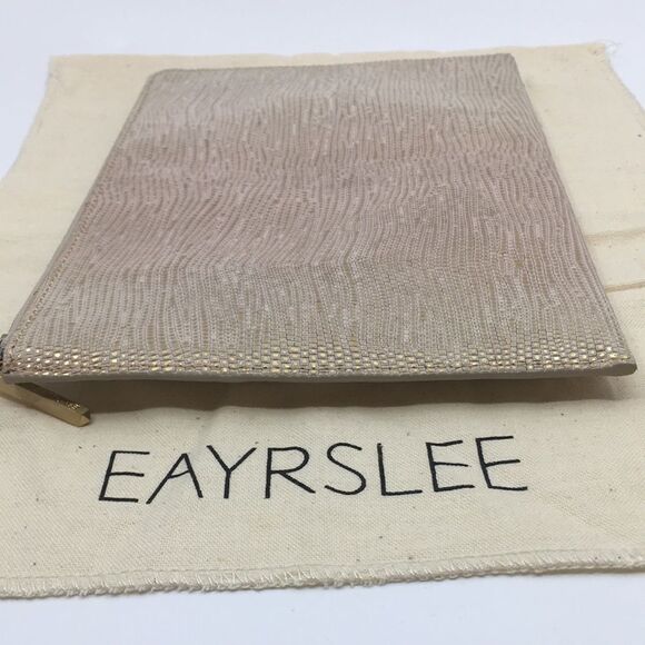 Eayrslee Leather Metallic Clutch Pouch with Dust Bag - Picture 4 of 16